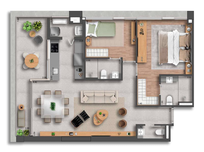 90m² do 155 Jerônimo