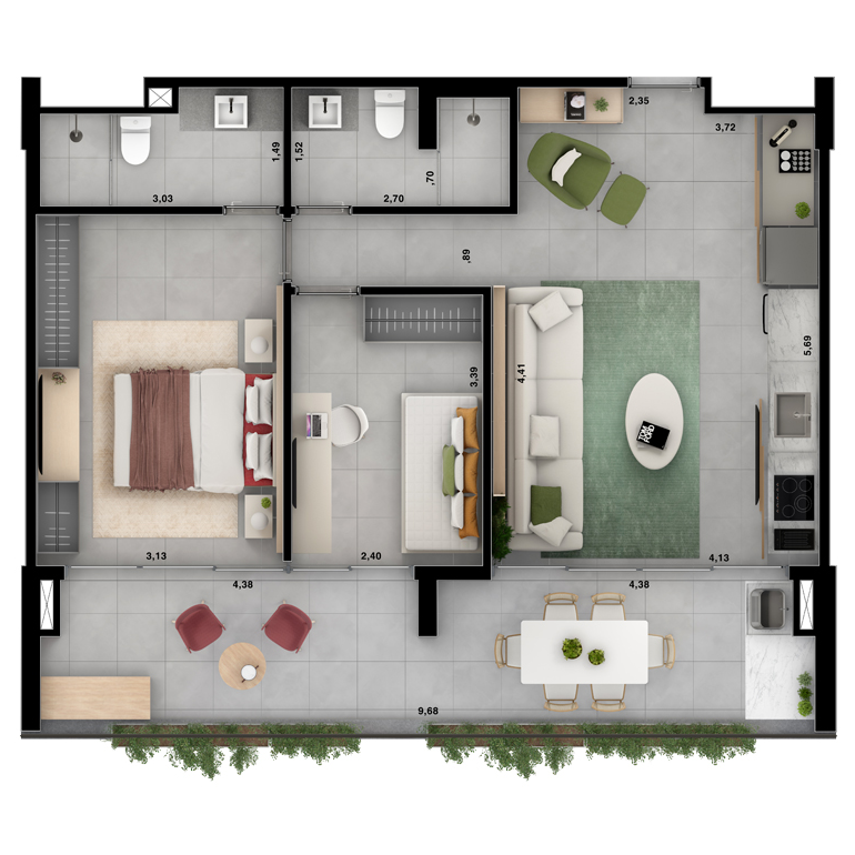 Ybira 83m² do Artem