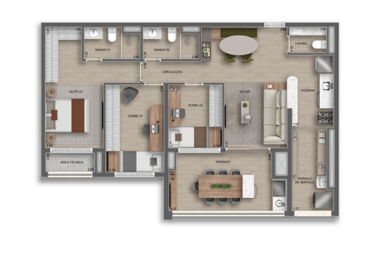 96m² do Auge Resort Tatuapé By Diálogo - Residences
