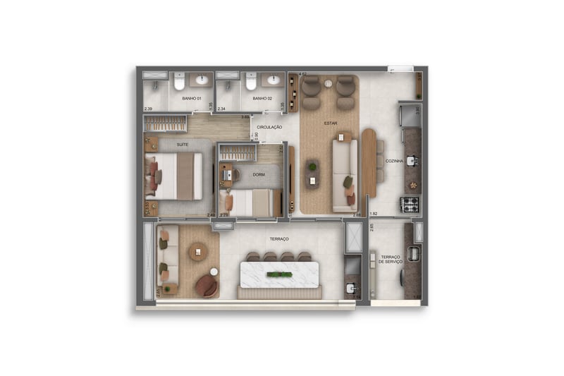 79m² do Orbya Vila Carrão Residences