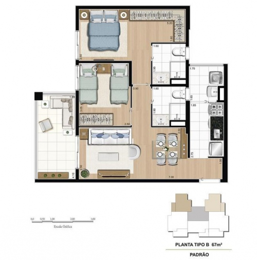 67m² do Varanda Tatuapé by Cyrela