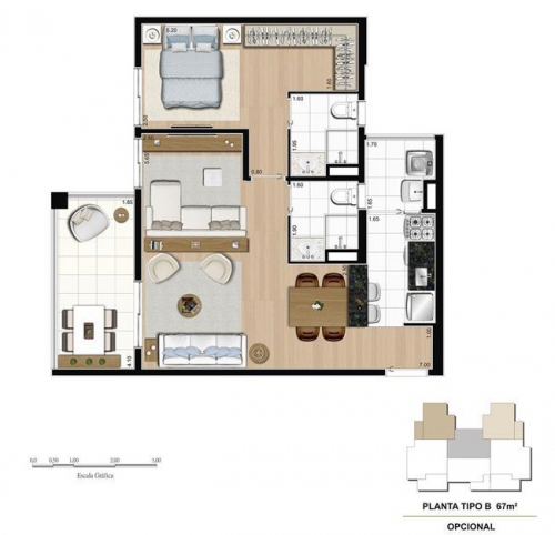 67m² do Varanda Tatuapé by Cyrela