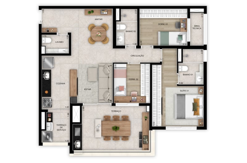 97m² do Vista Tatuapé Boulevard