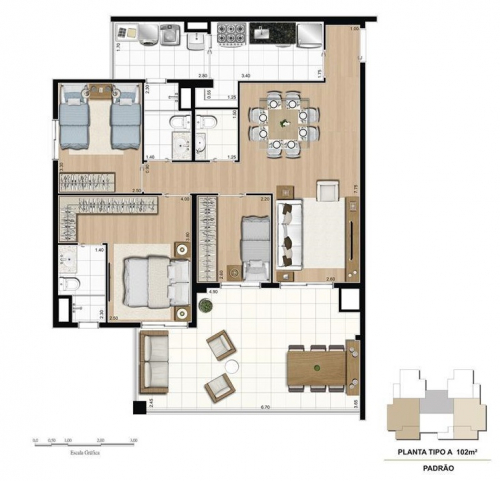 102m² do Varanda Tatuapé by Cyrela