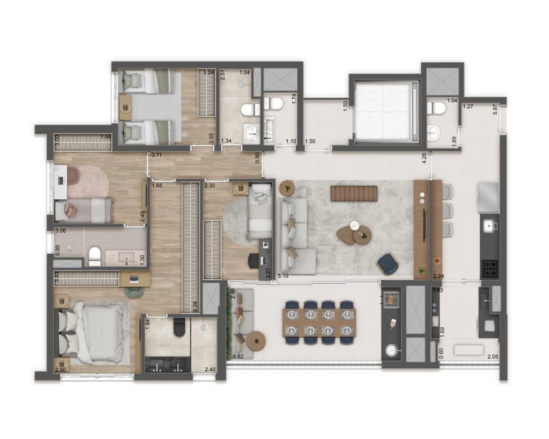 139m² do Raízes Premium Mooca