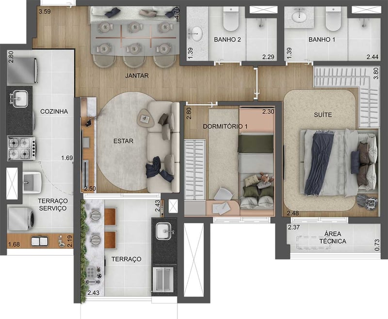63m² do Torino Mooca Città