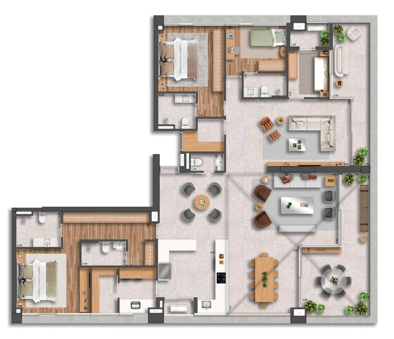 137m² e 90m² do 155 Jerônimo