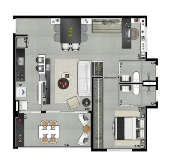 77m² do Composite Des Arts