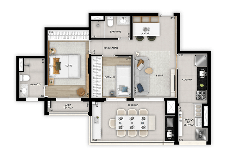 72m² do Quadra Diálogo Home Club