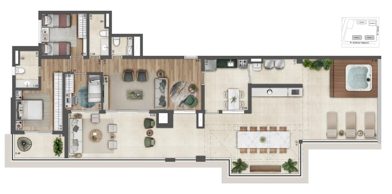 Penthouse 201m² do Alive Home Resort