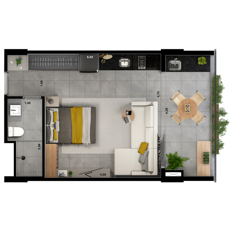 Uirá Padrão 42m² do Artem