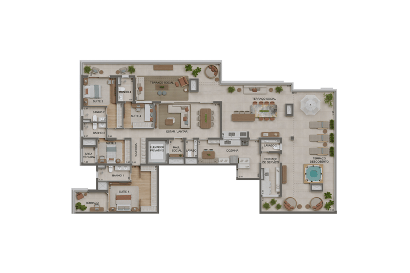 320m² do Alameda Tatuapé Condomínio Clube Residences