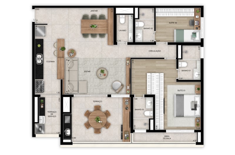 118m² do Vista Tatuapé Boulevard