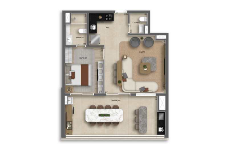 74m² do The Grand Padre Adelino