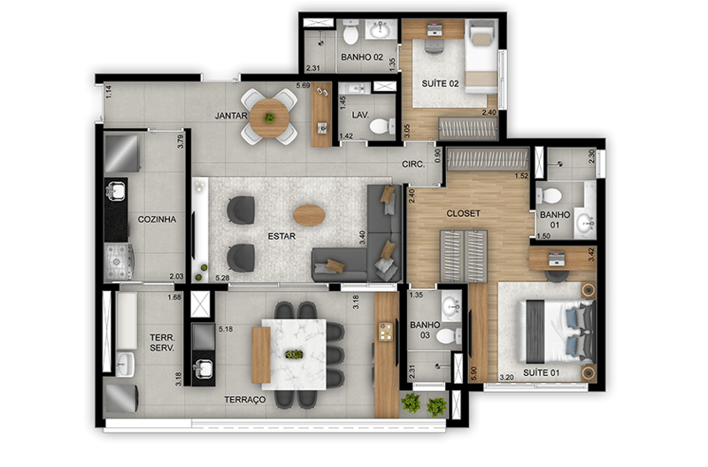 112m² do High Park Tatuapé