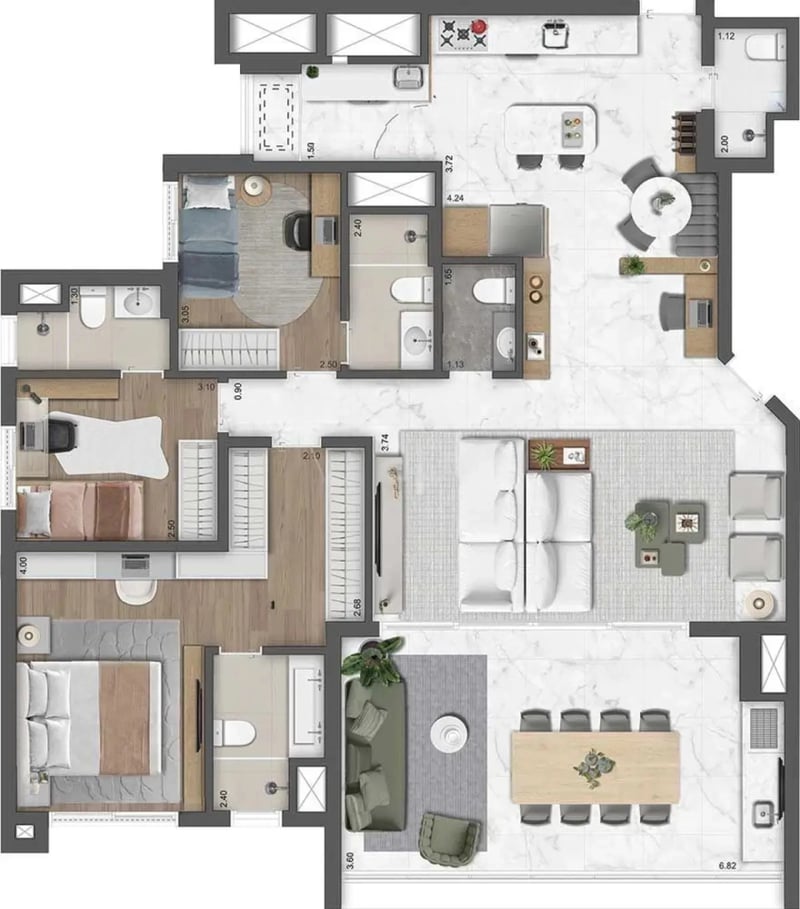 140m² do East Blue Residences Tatuapé