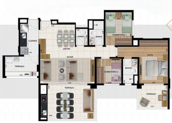 103m² do Massimo Vila Carrão