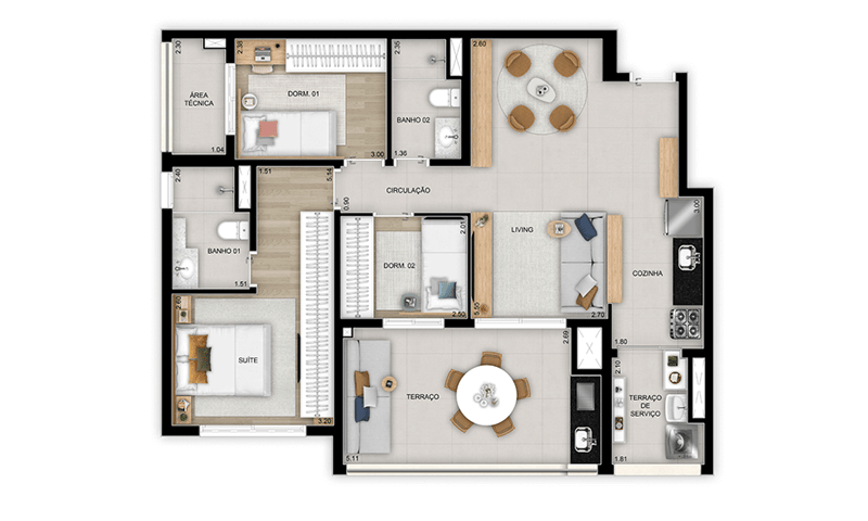 89m² do Quadra Diálogo Home Club