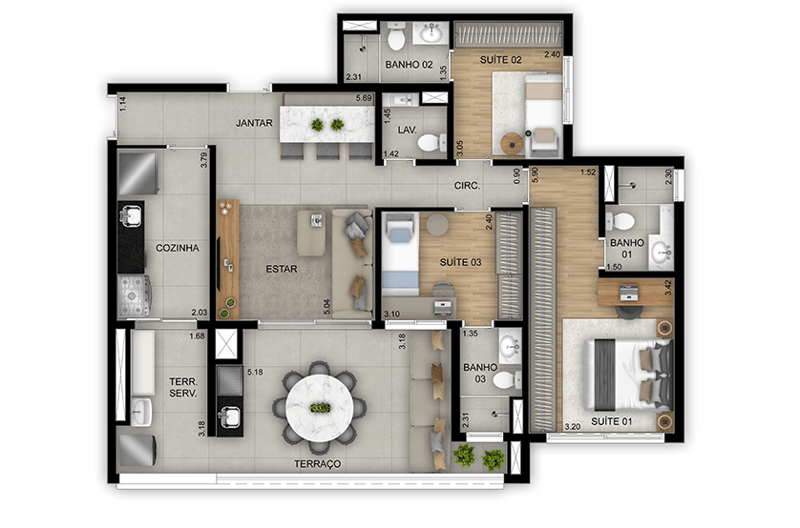 112m² do High Park Tatuapé