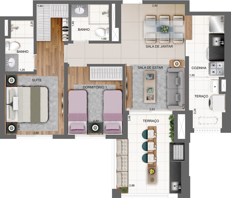 66m² do Vértiz Tatuapé