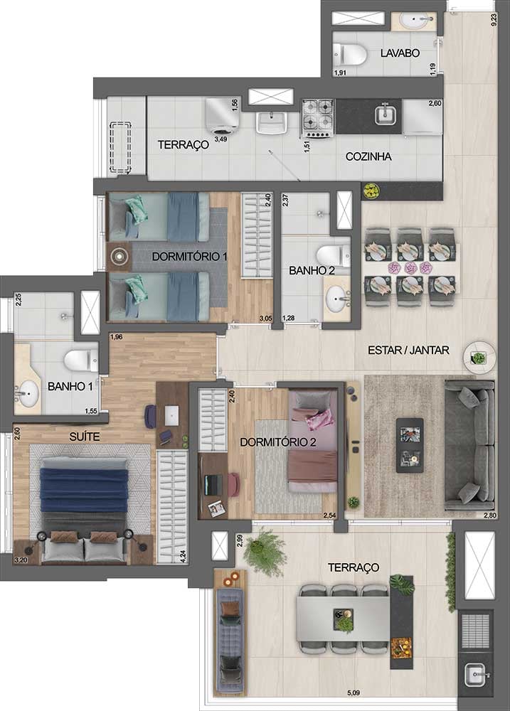 93m² do Dream View Sky Resort