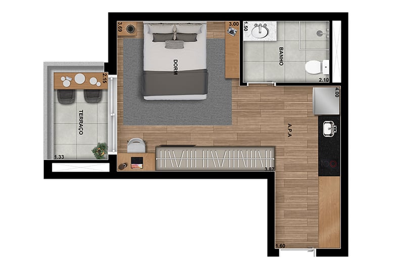 31m² do Landmark Tatuapé Studios