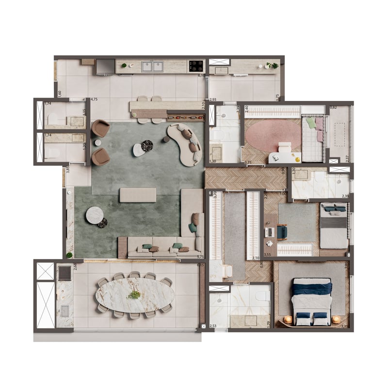 134m² do Palazzo Mooca By Living