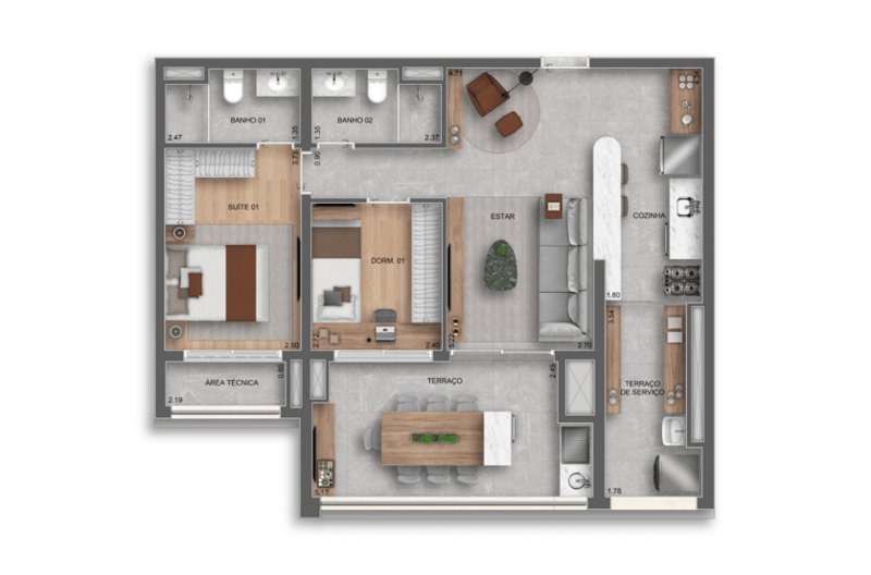 80m² do Auge Resort Tatuapé By Diálogo - Residences