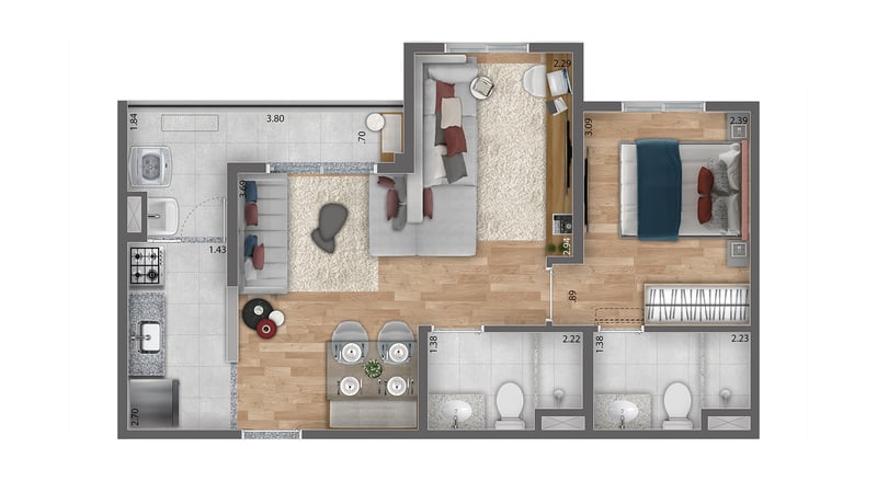 46m² do ix.Tatuapé