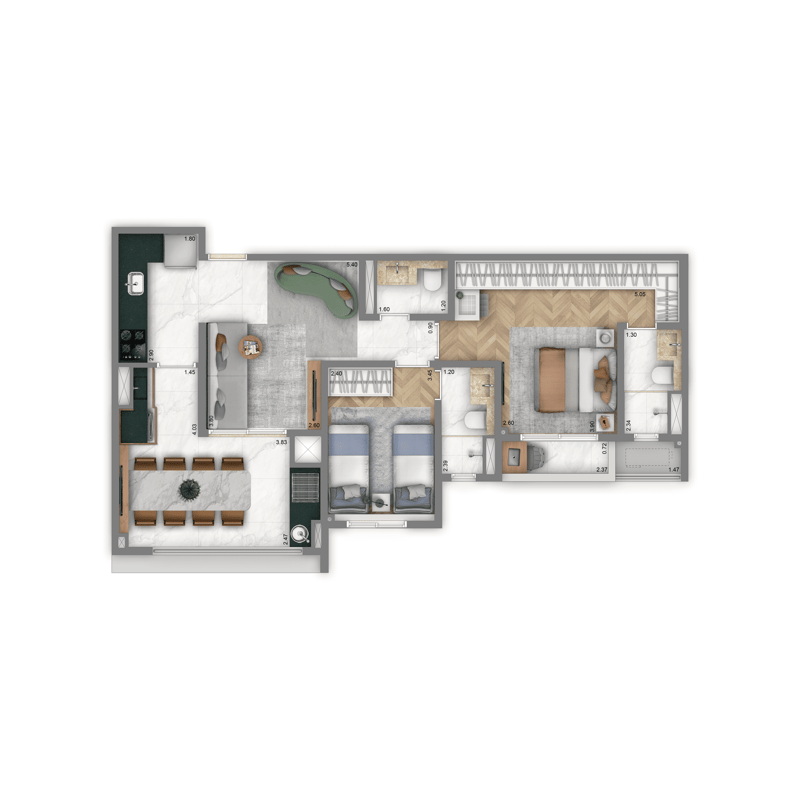 76m² do Living Hectare Anália Franco