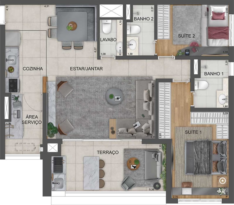 94m² do Mooca Città Firenze
