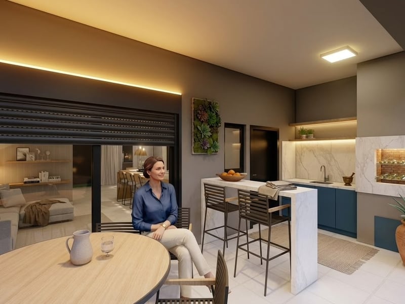 Cozinha com ilha central