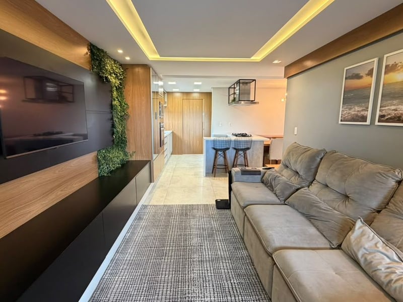 Sala integrada à cozinha