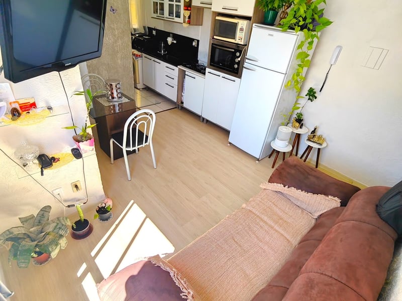 Sala integrada à cozinha