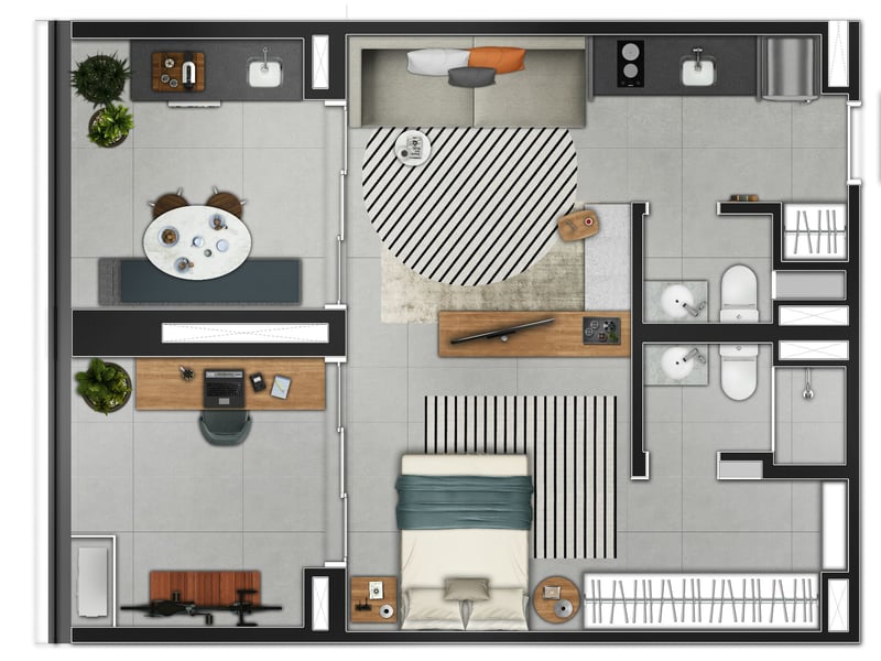Planta - Unidade Studio Junção​
