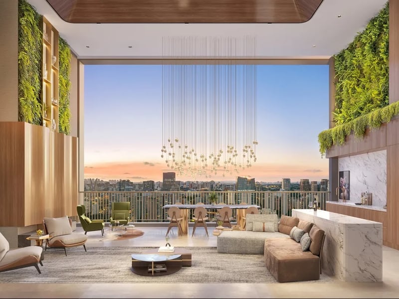 Perspectiva Ilustrada Living 98m²