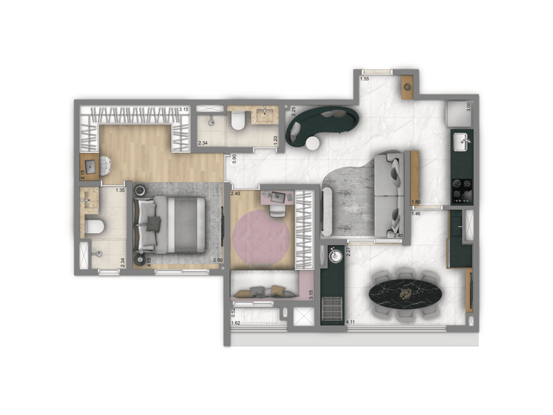 68m²