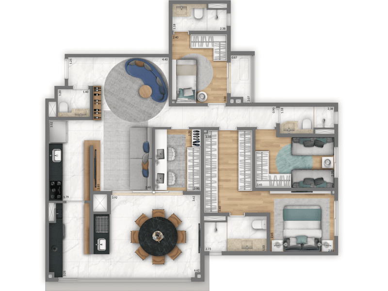 115m²