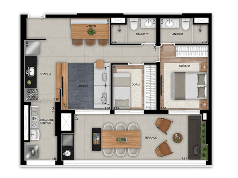 75m²