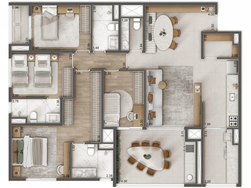 132m²
