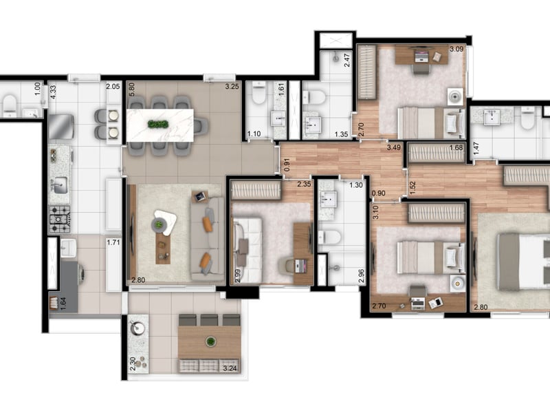 115m²