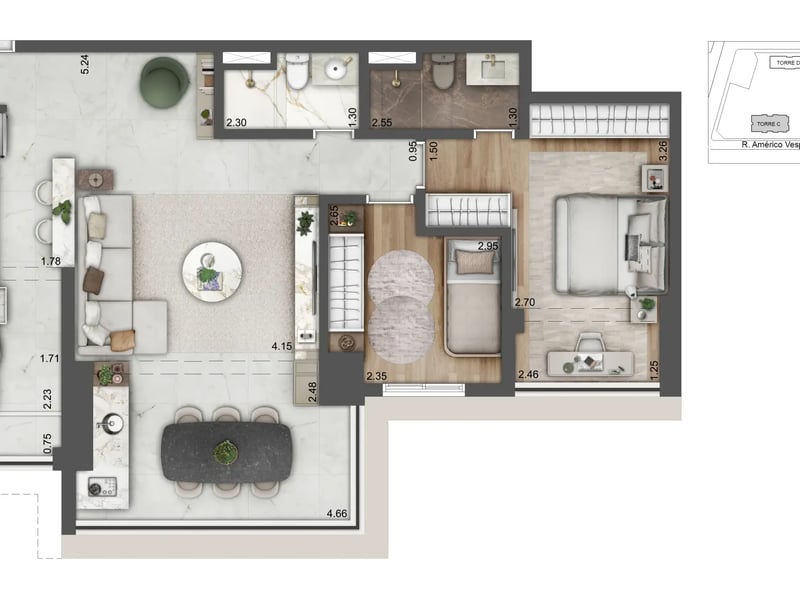 85m²