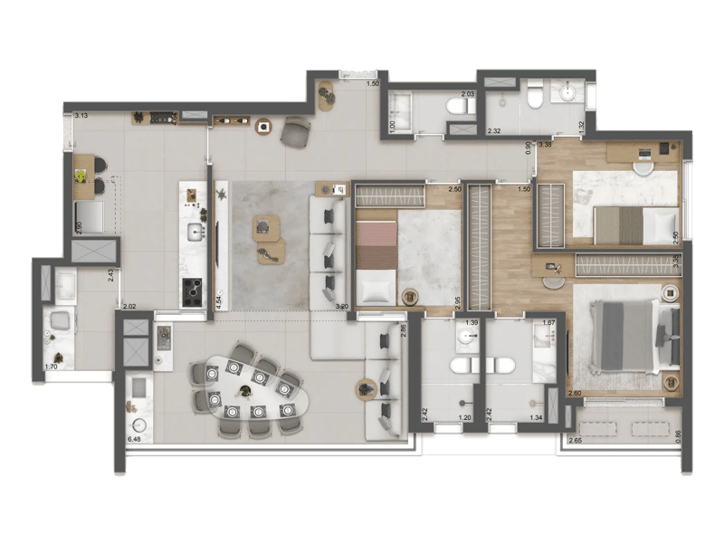 119m²