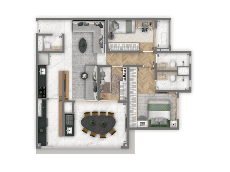 95m²
