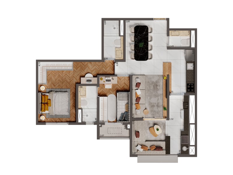 75m²