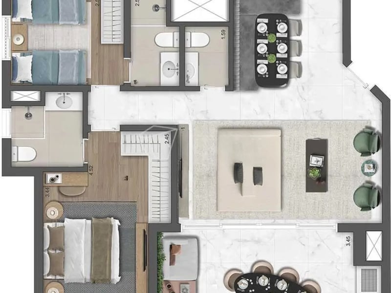 105m²
