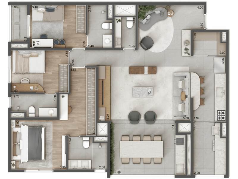 132m²