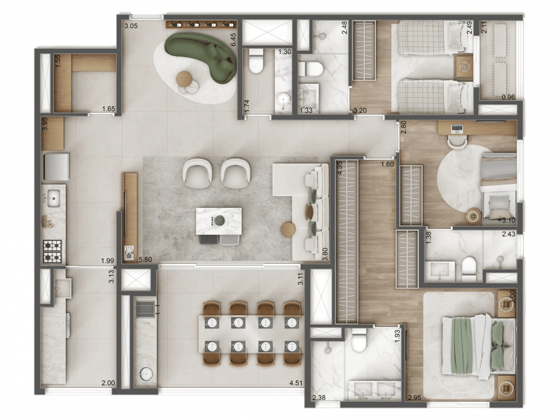 125m²