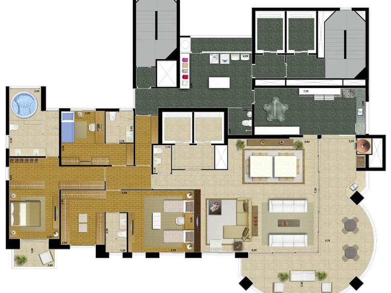 297m²