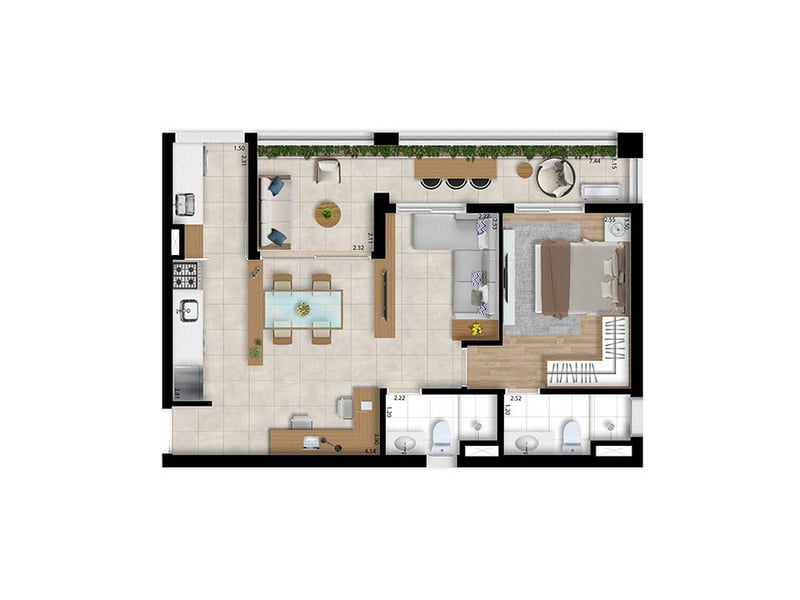 63m²
